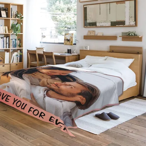 Miniatura 6 de Manta personalizada, diseño de vellón con texto, mantas con imágenes personalizadas para bebé, madre, padre, adultos, amigos, amantes, perros, 1 Foto