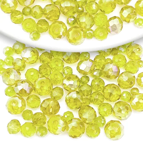 Miniatura 9 de 786 cuentas de cristal de 4 tamaños, cuentas de cristal Rondelle facetadas, cuentas de cristal Briolette, cuentas espaciadoras para pulseras, Ámbar