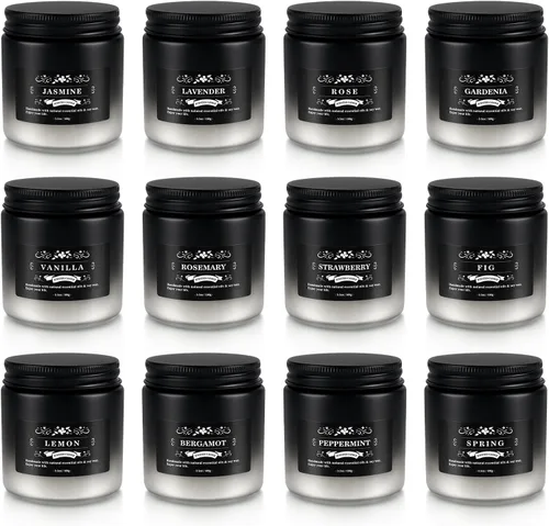 Miniatura 2 de YOROXRG Juego de 12 velas perfumadas de cera de soja, velas de lata de viaje para el hogar, 3.05 onzas para mamá para Navidad, cumpleaños, Acción