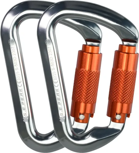 Miniatura 19 de SEPEAK UIAA - Mosquetones de escalada de 30 kN con cierre de rosca, mosquetones profesionales de servicio pesado para escalada, montañismo, rappel