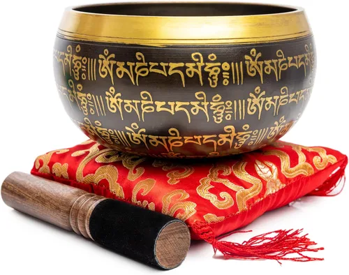 Miniatura 2 de HIMALAYAN BAZAAR - Juego de cuencos tibetanos de 4 pulgadas, fácil de tocar, auténtico, hecho a mano para meditación, sonido de 7 chakras, curación