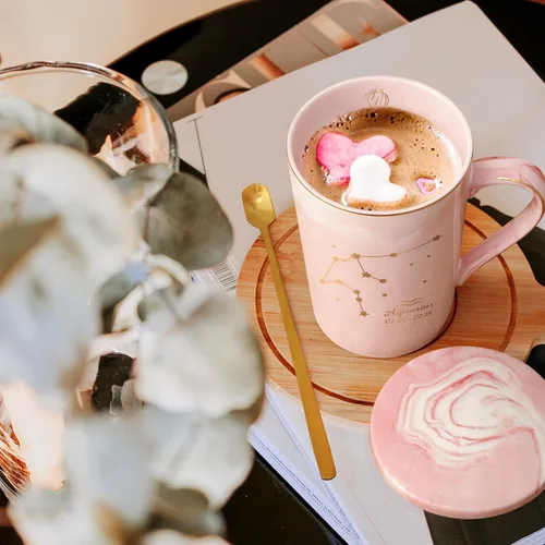 Miniatura 3 de YHRJWN Regalos de Acuario para Mujeres, Taza de Café de Constelación de Acuario, Regalos de Cumpleaños de Enero y Febrero para Mujeres Amantes
