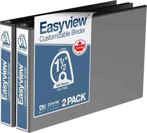 Miniatura 8 de Easyview - Carpetas prémium con anillas en D de 1 pulgada con cubiertas transparentes, carpetas de vista de hojas de cálculo para escuela, oficina u