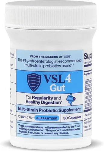 VSL4® Probióticos diarios intestinales para la salud intestinal, 30B UFC, soporte digestivo multicepa para mujeres y hombres, promueve el equilibrio