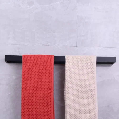 Miniatura 7 de Toallero cuadrado de acero inoxidable SUS 304 de 24 pulgadas, color negro mate, para montaje en pared de baño