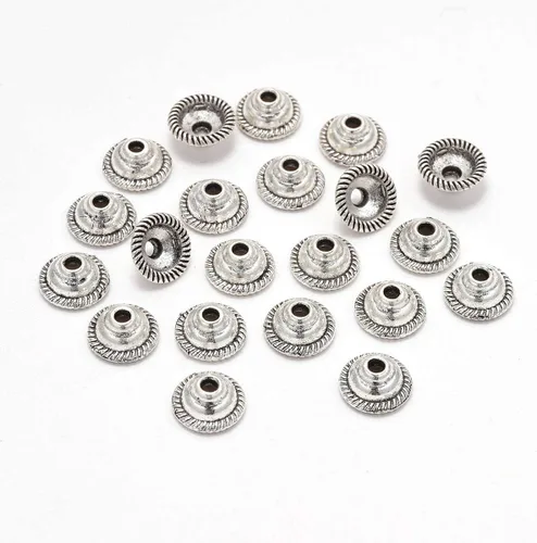 Miniatura 33 de 100 unidades/lote de tapas de cuentas de 0.236 pulgadas para joyas, receptáculo de extremo, ahuecado, toro de flores, bricolaje, espaciado