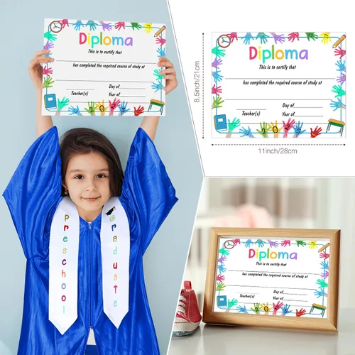 Miniatura 5 de Vestido de graduación para jardín de infantes, preescolar, estola para niños, sarape mexicano, estola de graduación, banda con borla, diploma