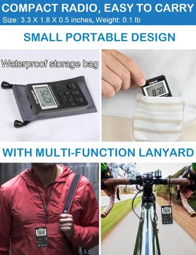 Miniatura 3 de ZHIWHIS AM FM - Mini transistor portátil con batería recargable, sintonización digital personal, radio estéreo de bolsillo con memoria de apagado