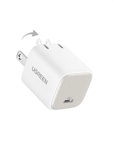 UGREEN Cargador USB C de 30 W, Nexode plegable GaN PPS compacto y rápido cargador de pared, adaptador de corriente USB-C para iPhone 17/16/15/14,