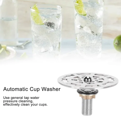 Miniatura 5 de Profesional Bar vidrio Enjuagador Cabeza de grifo de acero inoxidable Lavadora automática de tazas Accesorio limpiador para Bar Hotel Cafetería