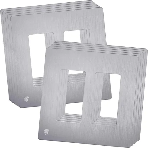 Miniatura 37 de ENERLITES Placas Decorativas de Pared sin Tornillos Cubiertas de Tomacorrientes Seguras para Niños, Tamaño 2-Gang 4.68" H x 4.73" L, Policarbonato