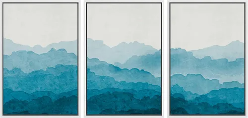 Miniatura 75 de SIGNWIN Lienzo enmarcado para pared, vista aérea de palmeras tropicales en un cielo azul, fotografía del océano costero, arte moderno, panorámico