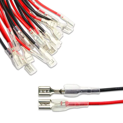 Miniatura 8 de 30 terminales de crimpado de doble cabeza de 0.248 in con funda aislante con alambre rojo + negro hembra pala kit surtido de empalme rápido 11.82