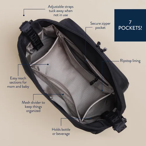 Miniatura 5 de Itzy Ritzy Belong - Organizador de carga para cochecitos y vagones, organizador convertible para cochecito y bolsa cruzada con correa ajustable