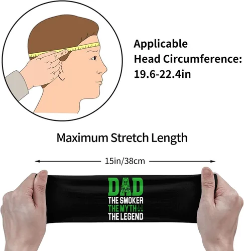 Miniatura 7 de Dad The Smoker The Myth The Legend Headband for Men Women Sports Sweatband for Fitness Exercise Moisture Wicking Running Yoga Hairbands