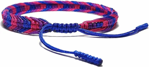 Miniatura 4 de LAMIBEE Pulsera tibetana con diseño de pansexualidad bisexual LGBT Proud Love Brazaletes de cuerda de amuleto y bohemio para mujeres y hombres