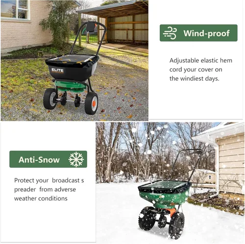 Miniatura 4 de Cubierta esparcidora de transmisión con ventana transparente de PVC, cubierta impermeable para esparcidor de fertilizantes, se adapta a Scott Seed