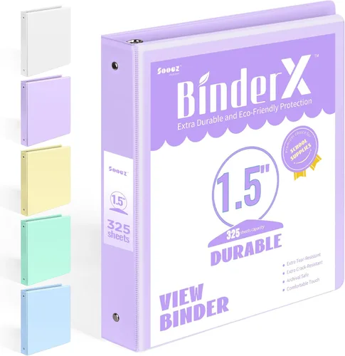 Miniatura 21 de BinderX - Carpeta de 3 anillos redondos extraduradera de 1 pulgada, se adapta a 175 hojas de papel de 8.5 x 11 pulgadas, cubierta personalizable