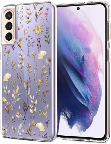 Miniatura 11 de Unov Funda para Galaxy S21, transparente con diseño, ajuste delgado, buen agarre, funda de teléfono en relieve, cubierta protectora a prueba