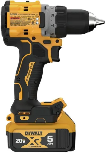 Miniatura 6 de DEWALT 20V MAX* XR® Kit de taladro/destornillador inalámbrico sin escobillas de 1/2 pulgada (DCD800P1), Amarillo