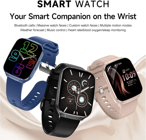Miniatura 2 de Reloj inteligente para hombres y mujeres, pantalla táctil HD de 1.83 pulgadas, rastreador de actividad física con llamadas y mensajes Bluetooth