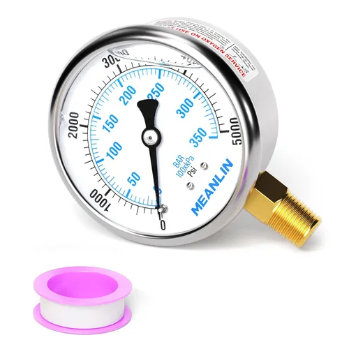 Miniatura 36 de MEANLIN MEASURE - Manómetro de vacío de presión -30inHG~0Psi, esfera con cara de 2.5 pulgadas, NPT de 1/4 de pulgada, manómetro de acero inoxidable