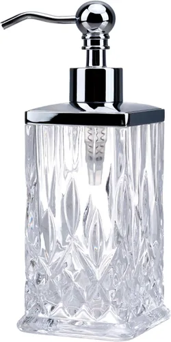 Miniatura 11 de Dispensador de jabón de vidrio ámbar de 9 onzas con bomba de aleación de zinc negro mate, vidrio de corte grueso sin plomo, dispensadores de jabón