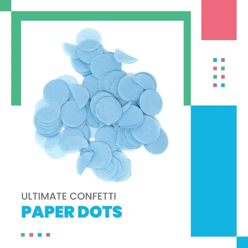 Ultimate Confetti, Círculos de confeti biodegradables azul bebé, resistentes al fuego y caída lenta, confeti de papel de seda redondo para uso de
