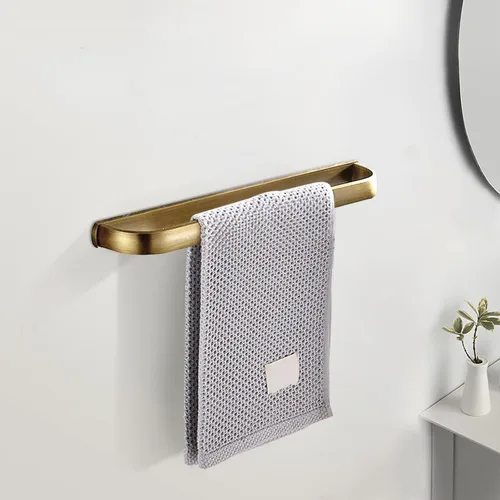 Miniatura 3 de Leyden Toallero de latón, toallero antiguo para baño, 11.81 pulgadas, colgador de barra de pared, accesorios de baño vintage