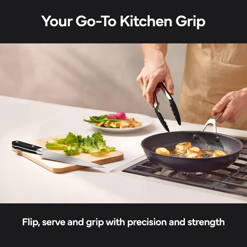 Miniatura 3 de Misen Pinzas de Cocina - Aptas para Lavavajillas, Resistentes - Herramienta de Parrilla con Punta de Silicona de Precisión - Resistente al Calor
