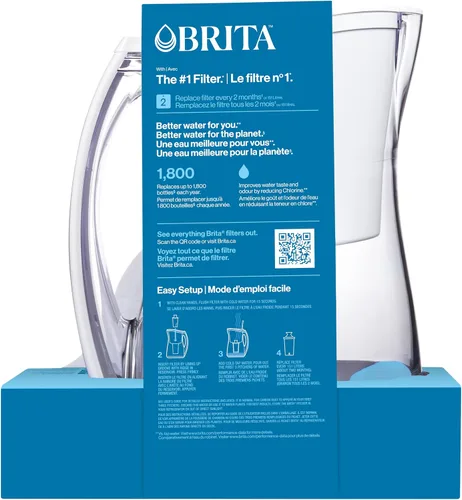 Miniatura 3 de Jarra con filtro de agua Brita Marina, 8 vasos, Marina, Claro/Blanco