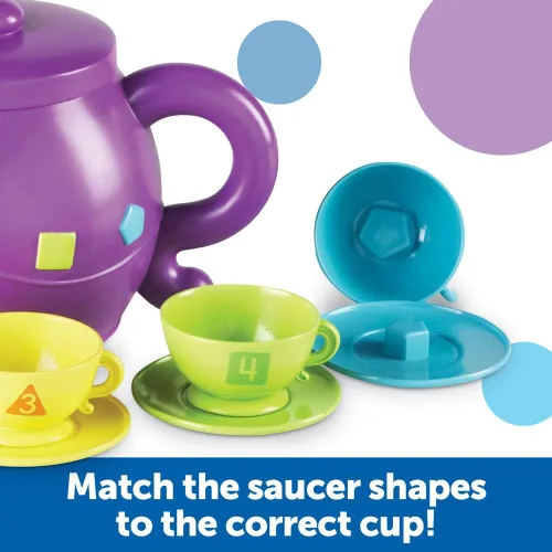 Miniatura 3 de Learning Resources Juego de té con formas de servir, 11 piezas, a partir de 2 años, juguetes de comida para niños pequeños, cocina preescolar