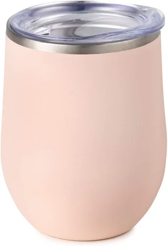Miniatura 57 de Maars Bev - Vaso de vino de acero inoxidable sin tallo con tapa, aislado al vacío de 12 onzas, a prueba de derrames, apto para viajes, vasos midnight
