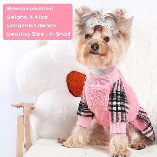 Miniatura 3 de Suéter para perros pequeños, ropa para cachorros, para perros pequeños, hembras y machos, vestido de suéter de invierno para perro, trajes para Rosa