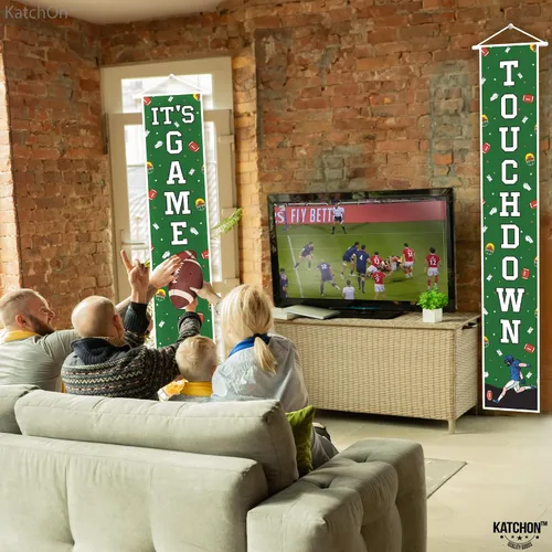 Miniatura 6 de KatchOn, XtraLarge - Cartel de fútbol para porche, 72 x 12 pulgadas, decoración de fiesta de fútbol, pancarta de bienvenida de fútbol de touchdown