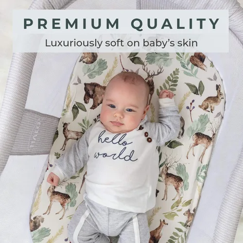 Miniatura 2 de Pobibaby - Paquete de 2 sábanas premium para moisés estándar - Mezcla de algodón ultrasuave, elegante patrón de bosque, seguras y ajustadas