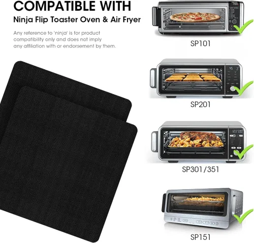 Miniatura 2 de AIEVE Revestimientos para freidora de aire, 4 paquetes de forros de horno de teflón para la parte inferior del horno compatibles con Ninja Foodi