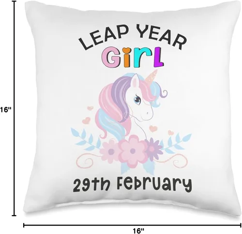 Miniatura 4 de Almohada de unicornio de cumpleaños para niña del año bisiesto 29 de febrero