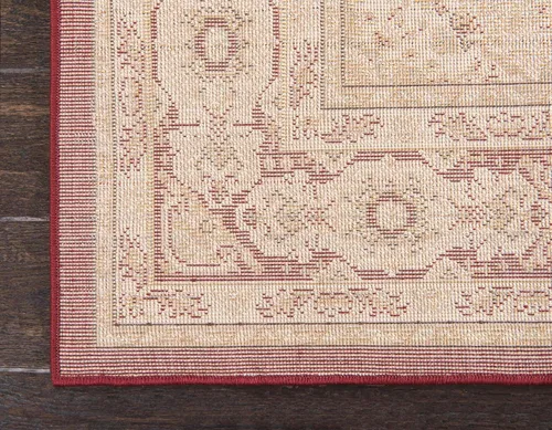 Miniatura 10 de Unique Loom - Alfombra clásica tradicional, colección Versalles, Polipropileno, Rojo/Borgoña