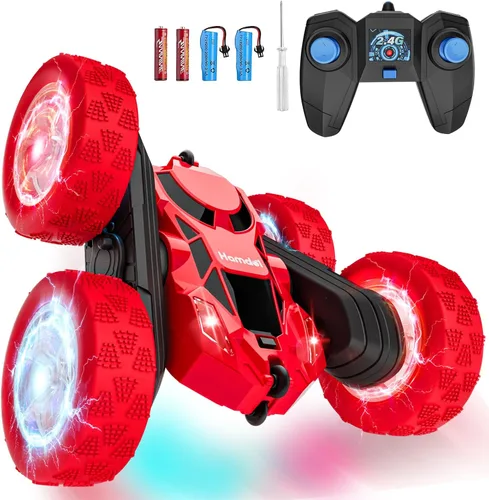 Miniatura 23 de Hamdol Coche de acrobacias a control remoto para niños de 6 a 12 años, auto de control remoto giratorio de 360° con luces LED, vehículo eléctrico