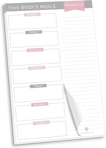Miniatura 12 de Bloc de notas para planificación Bloom Daily Planners 6 x 9, 6" x 9" bloque planeamiento de comidas rosado & verde azulado