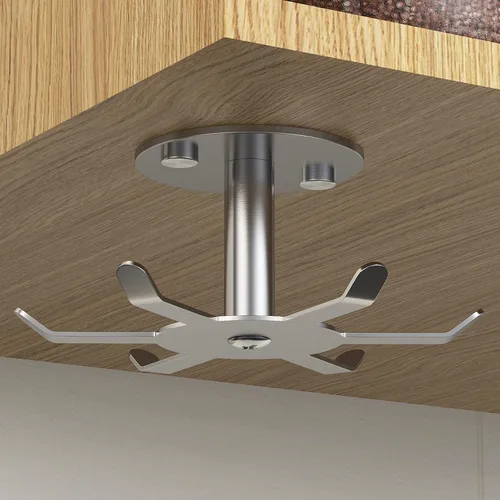 Miniatura 7 de 2 ganchos giratorios para debajo del gabinete, soporte giratorio para utensilios de cocina de acero inoxidable 304, estante colgante para utensilios