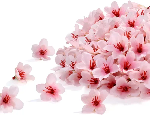 Miniatura 10 de SITUMEIZI 100 rosas artificiales de 1.3 pulgadas con cabeza de rosa rosa para decoración de bodas, gorras de graduación, pasteles, pared de flores