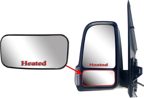 Miniatura 3 de Espejo convexo inferior izquierdo para puerta de repuesto con placa trasera para Mercedes Freightliner Sprinter a partir de 2019