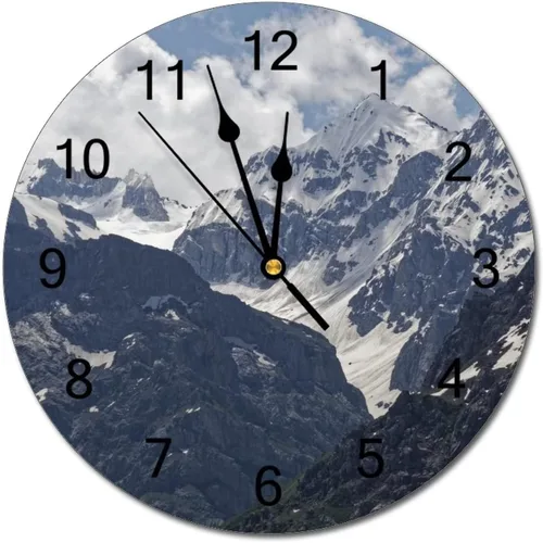 Miniatura 54 de Reloj de pared silencioso sin tictac de PVC, montañas del Tirol del Sur, Italia, senderismo, C, funciona con pilas, 10 pulgadas (9.8 in), reloj