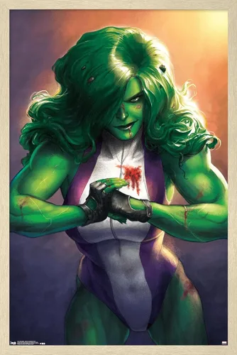 Miniatura 6 de Trends International Marvel Comics - She-Hulk - Totally Awesome Hulk - Póster de pared con portada #4, 14.725 x 22.375 pulgadas, versión enmarcada