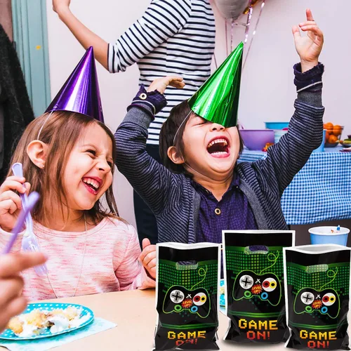 Miniatura 5 de PANTIDE Bolsas de regalo de fiesta de videojuegos, bolsas de regalo de botín de plástico, bolsas de dulces para juegos para videojuegos temáticos