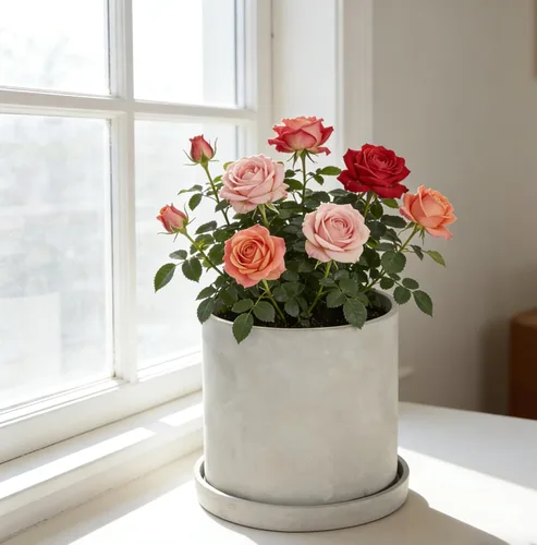 Miniatura 2 de Ekirlin Maceta para Plantas con Flores de 6 Pulgadas para Interiores - Maceta de Jardín de Cemento Gris, Maceta de Concreto con Orificio de Drenaje