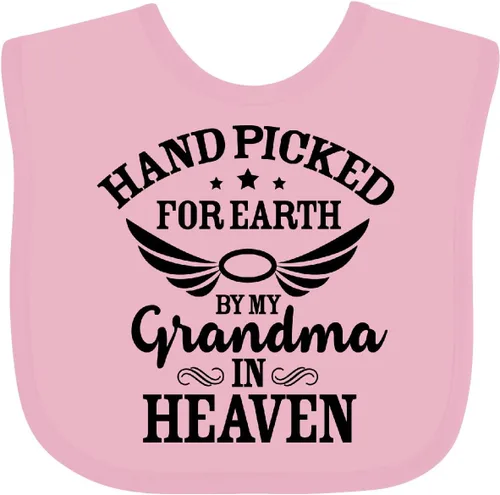 Miniatura 20 de inktastic Handpicked for Earth By My Grandma in Heaven Angel Wings Baby Bib