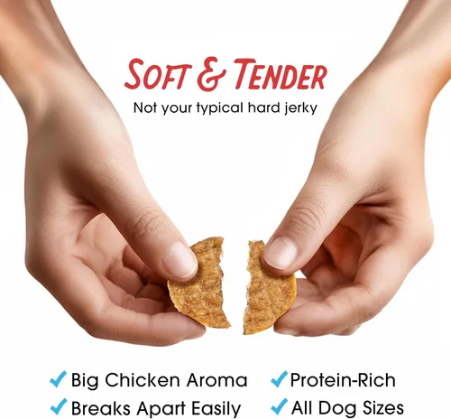Miniatura 6 de Farmland Traditions Dogs Love Chicken Jerky - Golosinas para perros con solo 3 ingredientes y sin rellenos, bolsa de 6 onzas